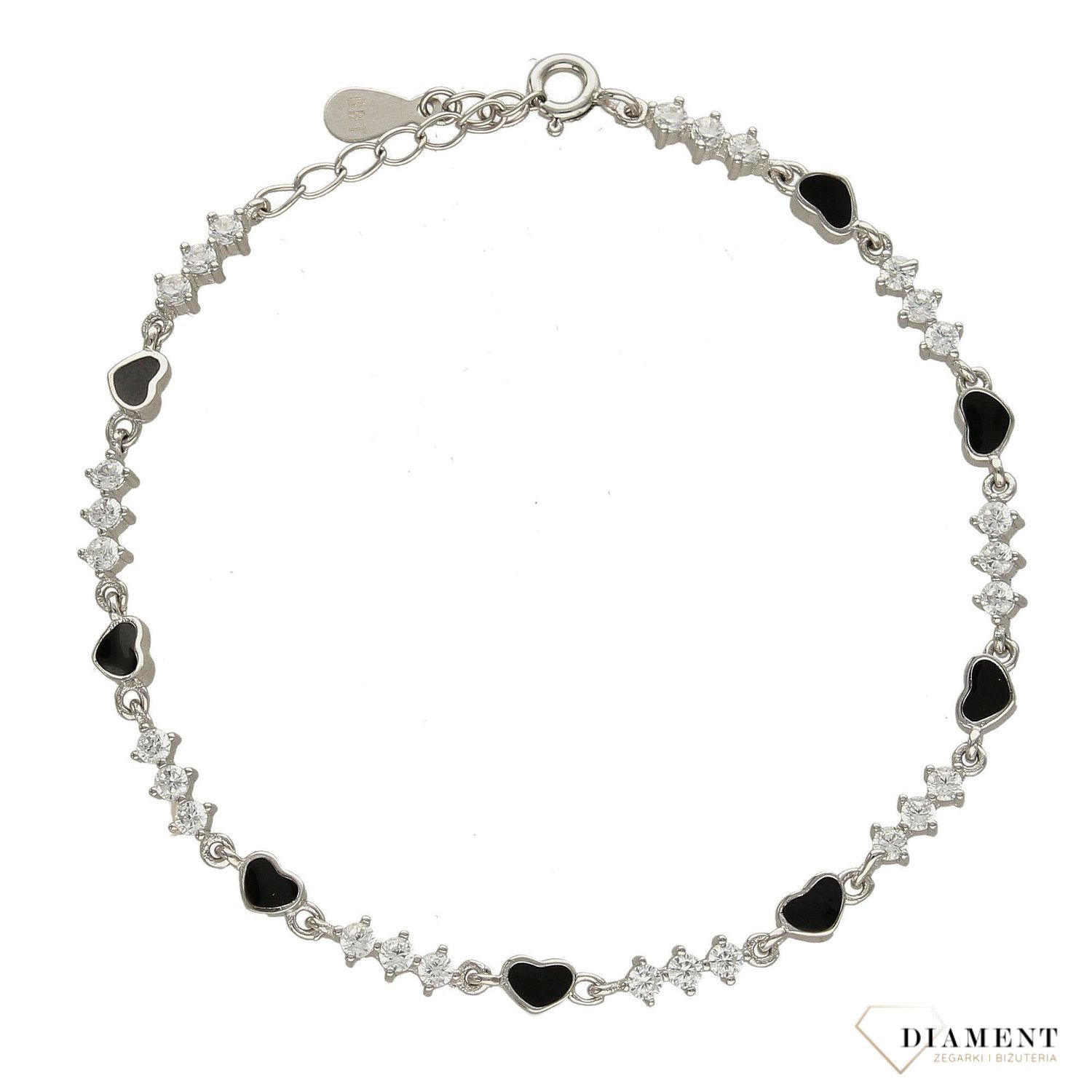 Bransoletka srebrna DHBZ001817 serduszka i cyrkonie (1).jpg